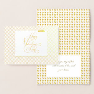 Carte Dorée Joyeuse Saint-Valentin Élégant Luxe Or