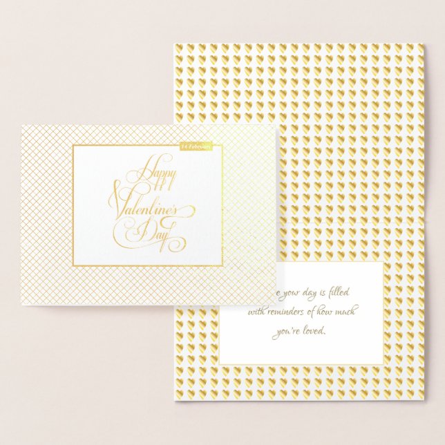 Carte Dorée Joyeuse Saint-Valentin Élégant Luxe Or (Affichage)