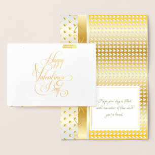 Carte Dorée Joyeuse Saint-Valentin Élégante Classique