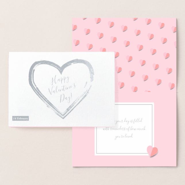 Carte Dorée Joyeuse Saint-Valentin Élégante Classique (Affichage)