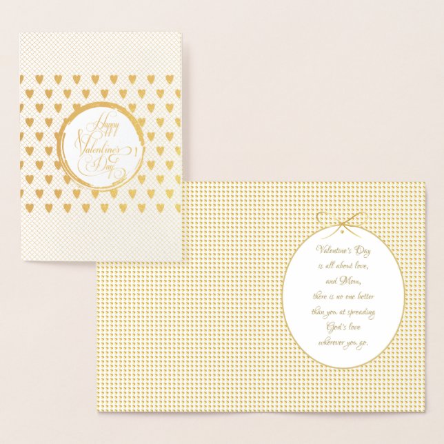 Carte Dorée Joyeuse Saint-Valentin Élégante Luxueuse Or (Affichage)