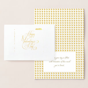 Carte Dorée Joyeuse Saint-Valentin Élégante Luxueuse Or