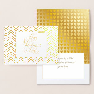 Carte Dorée Joyeuse Saint-Valentin Élégante Luxueuse Or