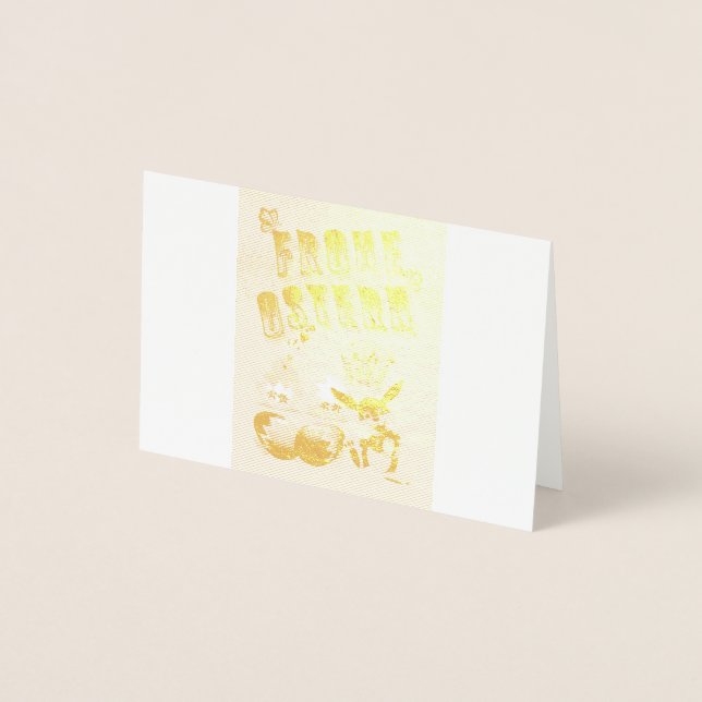 Carte Dorée Joyeuses Pâques (Devant)