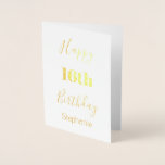 Carte Dorée Joyeux 16e anniversaire personnalisé Nom d'âge Swe<br><div class="desc">Conçu avec modèle texte personnalisé pour "Happy 16th Birthday",  nom et message personnalisé que vous pouvez modifier pour customiser!</div>