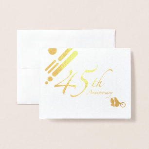 Carte Dorée Joyeux 45e anniversaire Mod Birds