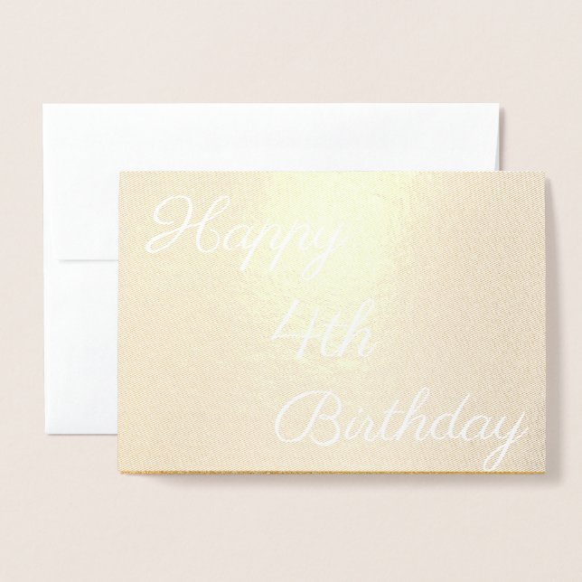 Carte Dorée Joyeux 4ème anniversaire d'or (Devant avec enveloppe)
