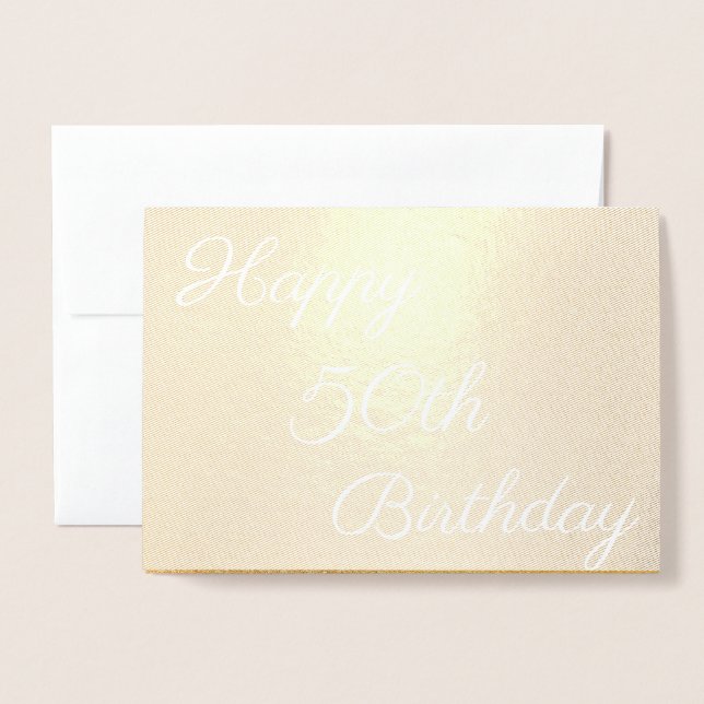 Carte Dorée Joyeux 50ème anniversaire d'or (Devant avec enveloppe)
