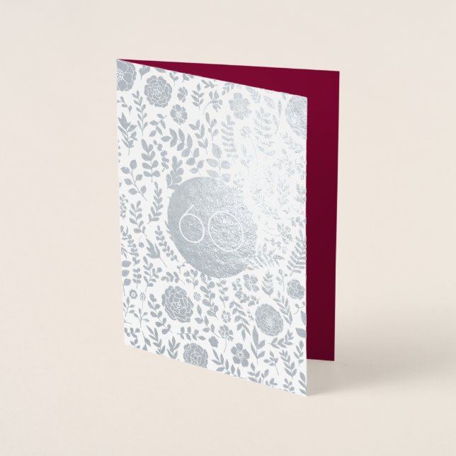 Carte Dorée Joyeux 60e anniversaire de Mariage luxe (Devant)