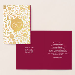 Carte Dorée Joyeux 60e anniversaire de Mariage luxe