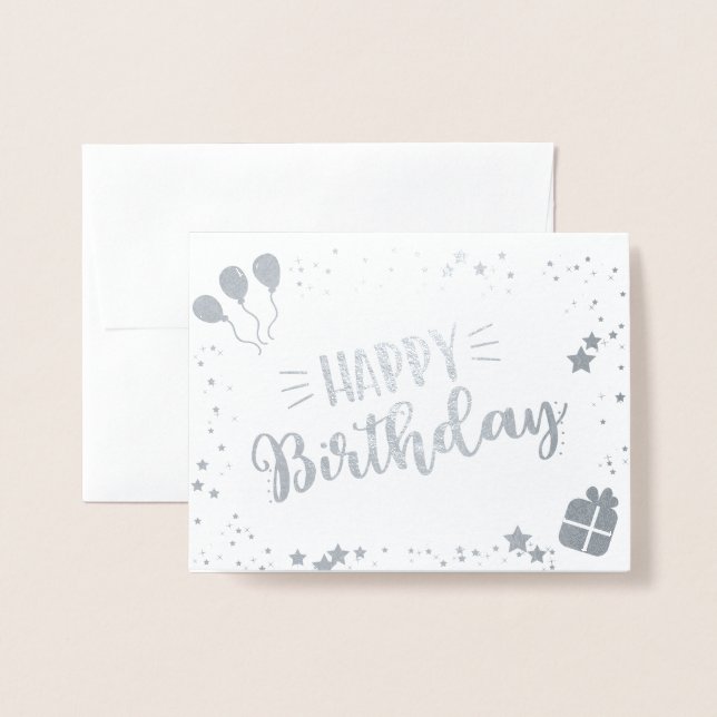 Carte Dorée Joyeux anniversaire (Devant avec enveloppe)