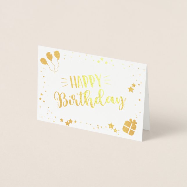 Carte Dorée Joyeux anniversaire (Devant)
