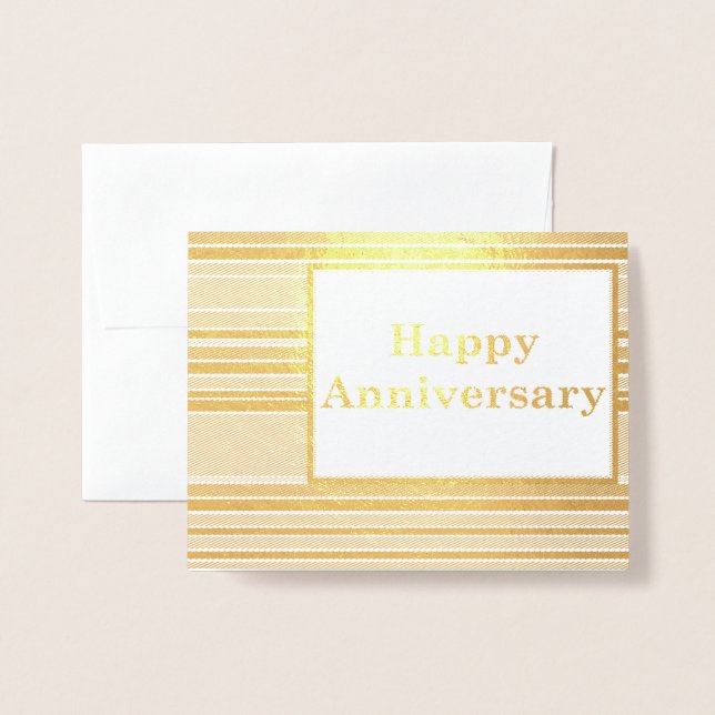 Carte Dorée Joyeux anniversaire (Devant avec enveloppe)