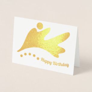 Carte Dorée Joyeux Anniversaire Abstrait Bulles Départ