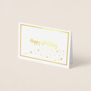 Carte Dorée Joyeux Anniversaire Avec Stars Trail Gold Foil Car