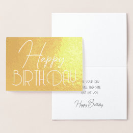 Carte Dorée Joyeux Anniversaire Chic Script Glam minimaliste