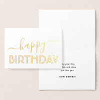 Joyeux Anniversaire Chic Script Minimal Glam Or Re