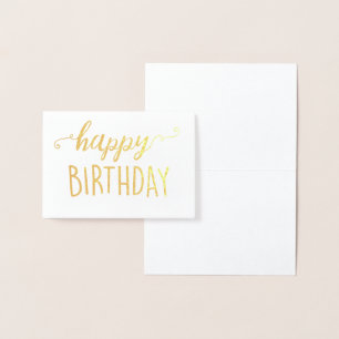 Carte Dorée Joyeux Anniversaire Gold Foil Blank Modern Chic Si
