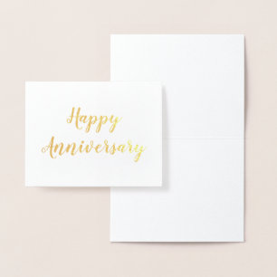 Carte Dorée Joyeux Anniversaire Gold Foil Script