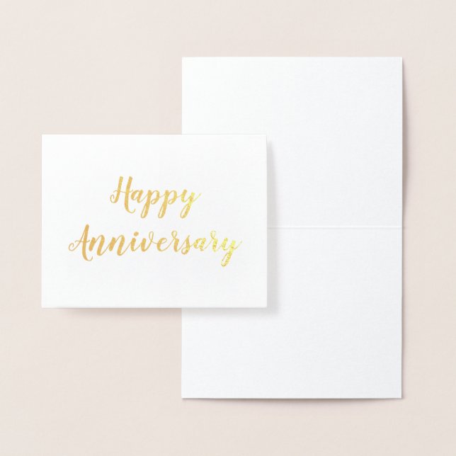 Carte Dorée Joyeux Anniversaire Gold Foil Script (Affichage)
