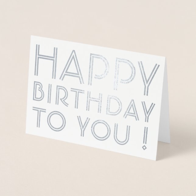 Carte Dorée "Joyeux Anniversaire!" Intérieur vide (Devant)