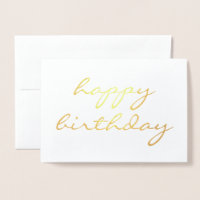 Joyeux anniversaire simple calligraphie Gold Foil 