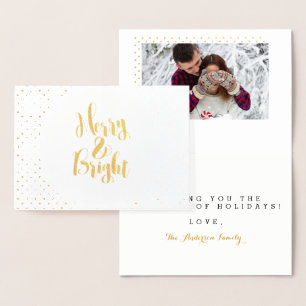 Carte Dorée Joyeux et brillant vacances classiques Typographie