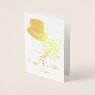 Carte Dorée Joyeux Jour après les fêtes Mariages Gold/Silver