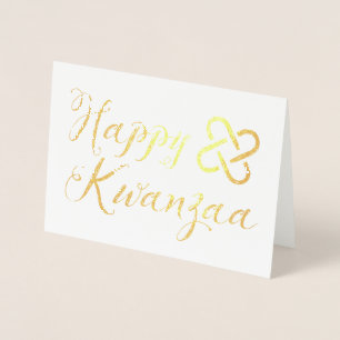 Carte Dorée Joyeux kwanzaa umoja feuille d'or
