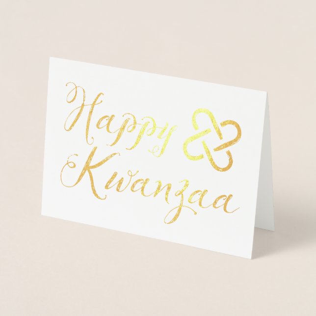 Carte Dorée Joyeux kwanzaa umoja feuille d'or (Devant)