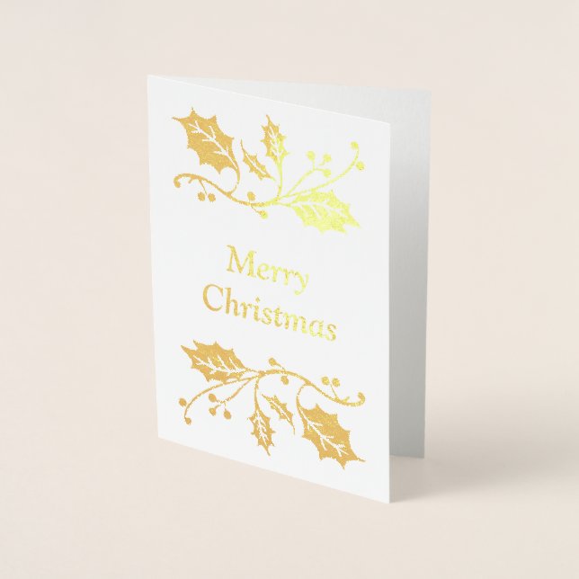 Carte Dorée Joyeux Noël (Devant)