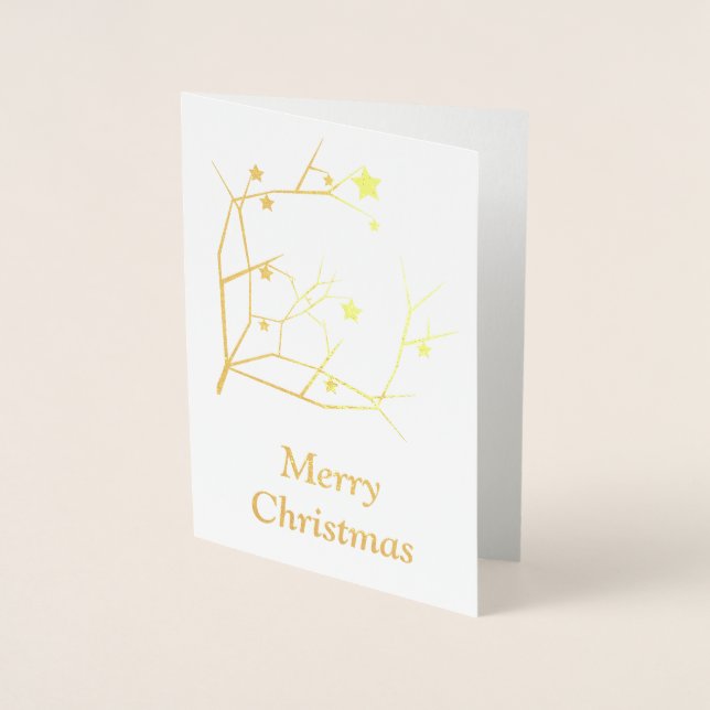 Carte Dorée Joyeux Noël (Devant)