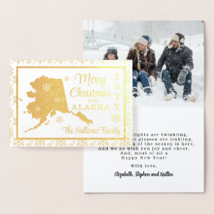 Carte Dorée Joyeux Noël de Alaska State   Photo