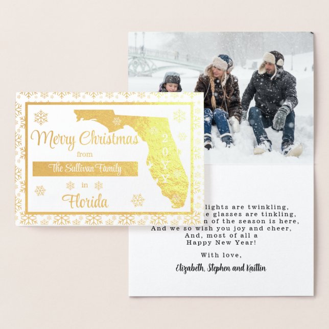 Carte Dorée Joyeux Noël de Florida State | Photo (Affichage)