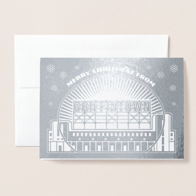 Carte Dorée Joyeux Noël De Griffintown Foil Card (Devant avec enveloppe)