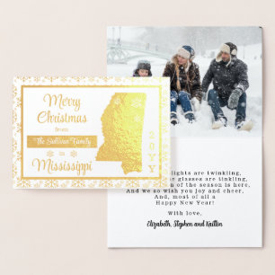 Carte Dorée Joyeux Noël de l'État du Mississippi Photo
