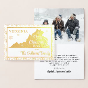 Carte Dorée Joyeux Noël de Virginia State Photo