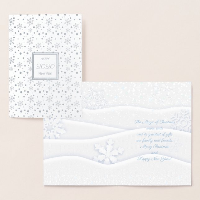 Carte Dorée Joyeux Noël et Bonne Année ! 2022 XMAS Neige (Affichage)