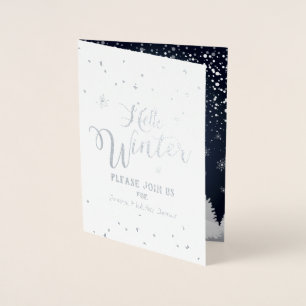 Carte Dorée Joyeux Noël et Bonne Année ! Neige d'hiver 2025