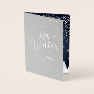 Carte Dorée Joyeux Noël et Bonne Année ! Neige d'hiver 2026