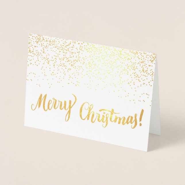 Carte Dorée Joyeux Noël Typographie moderne Script Étincelle (Devant)