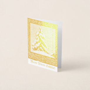 Carte Dorée Joyeux Solstice d'hiver !
