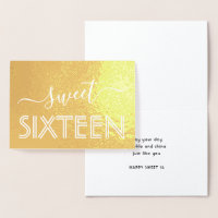 Joyeux Sweet 16e Anniversaire Moderne Script Or Re