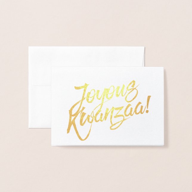 Carte Dorée Joyous Kwanzaa (Devant avec enveloppe)