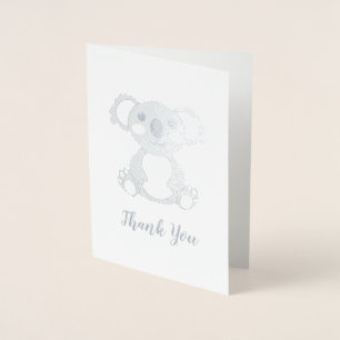 Carte Dorée Koala ours Baby shower fille rose
