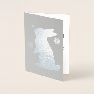 Carte Dorée Lapin dans la neige