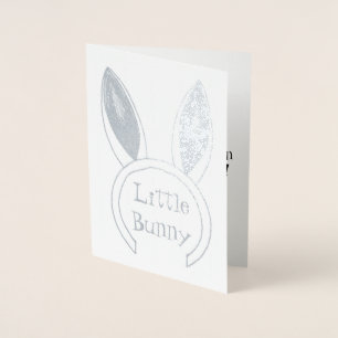 Carte Dorée Lapin Oreilles Petit Lapin Félicitations Nouveau B