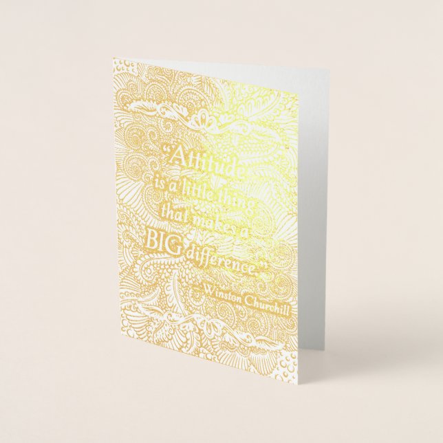 Carte Dorée L'attitude est une petite chose - Citation positiv (Devant)