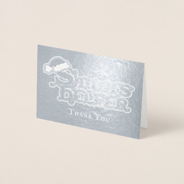 Carte Dorée Le chapeau du Père Noël l'aide des fêtes (Devant)