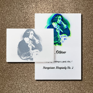 Carte Dorée le jeune Franz Liszt - portrait argent